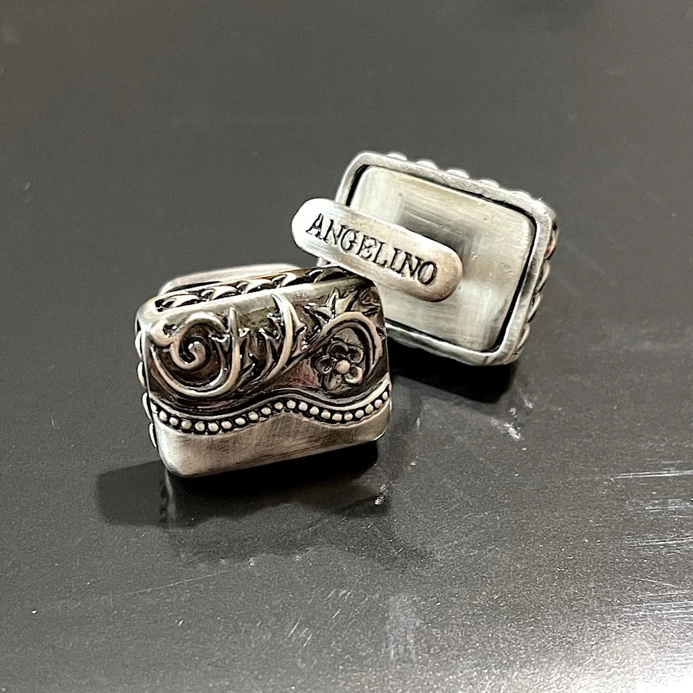 Angelino Antique Style Handmade Metal Cuff Links NWOT
